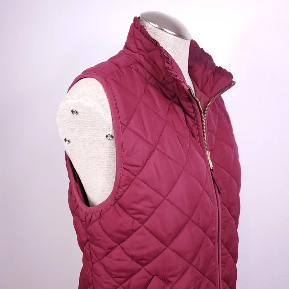 J Crew Mercantile Red/Wine Quilted Vest - Picture 3 of 7